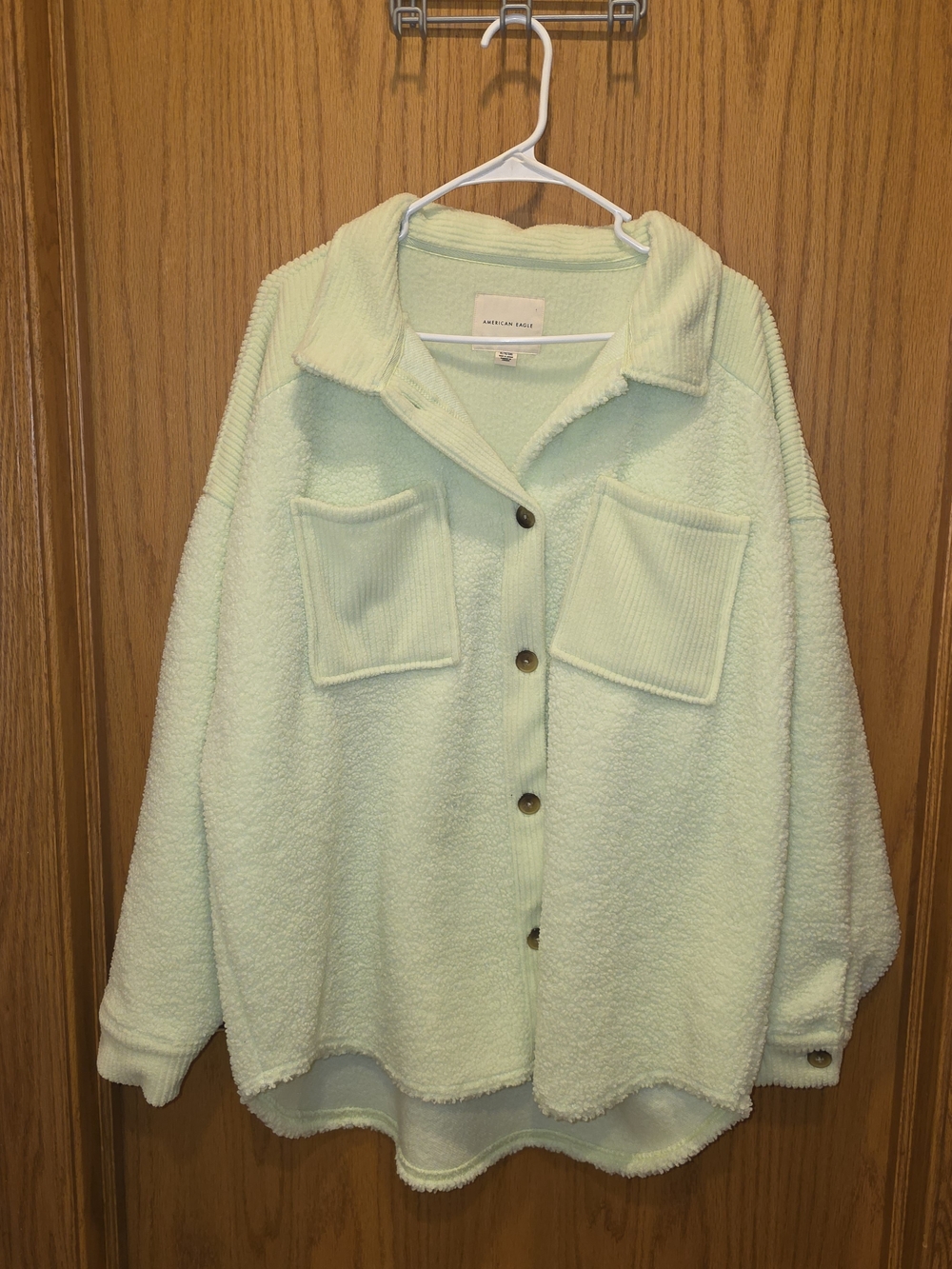 American Eagle Outfitters Teddy Shacket with Patch Pockets